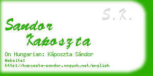 sandor kaposzta business card